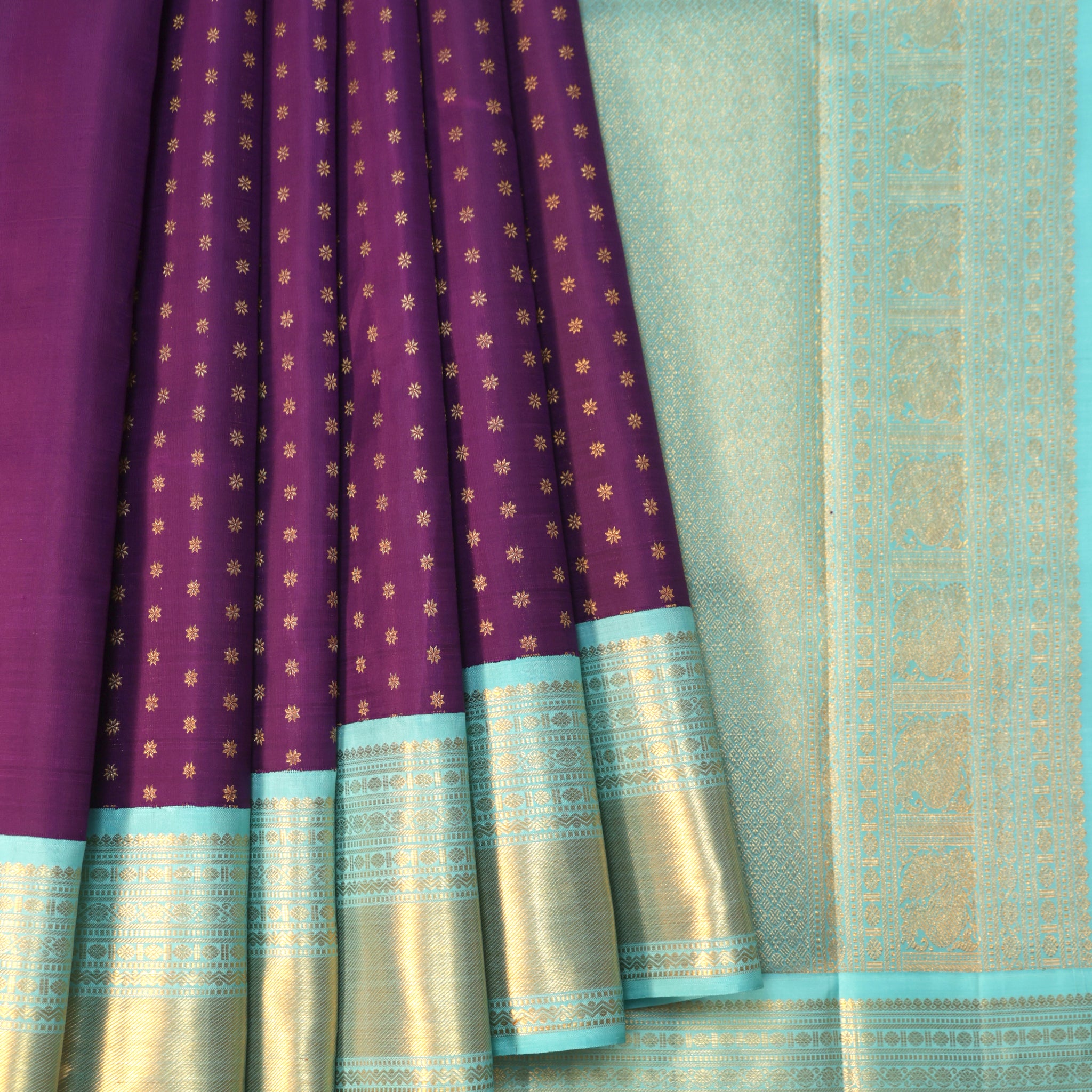 Purple Kanchipuram Silk Saree