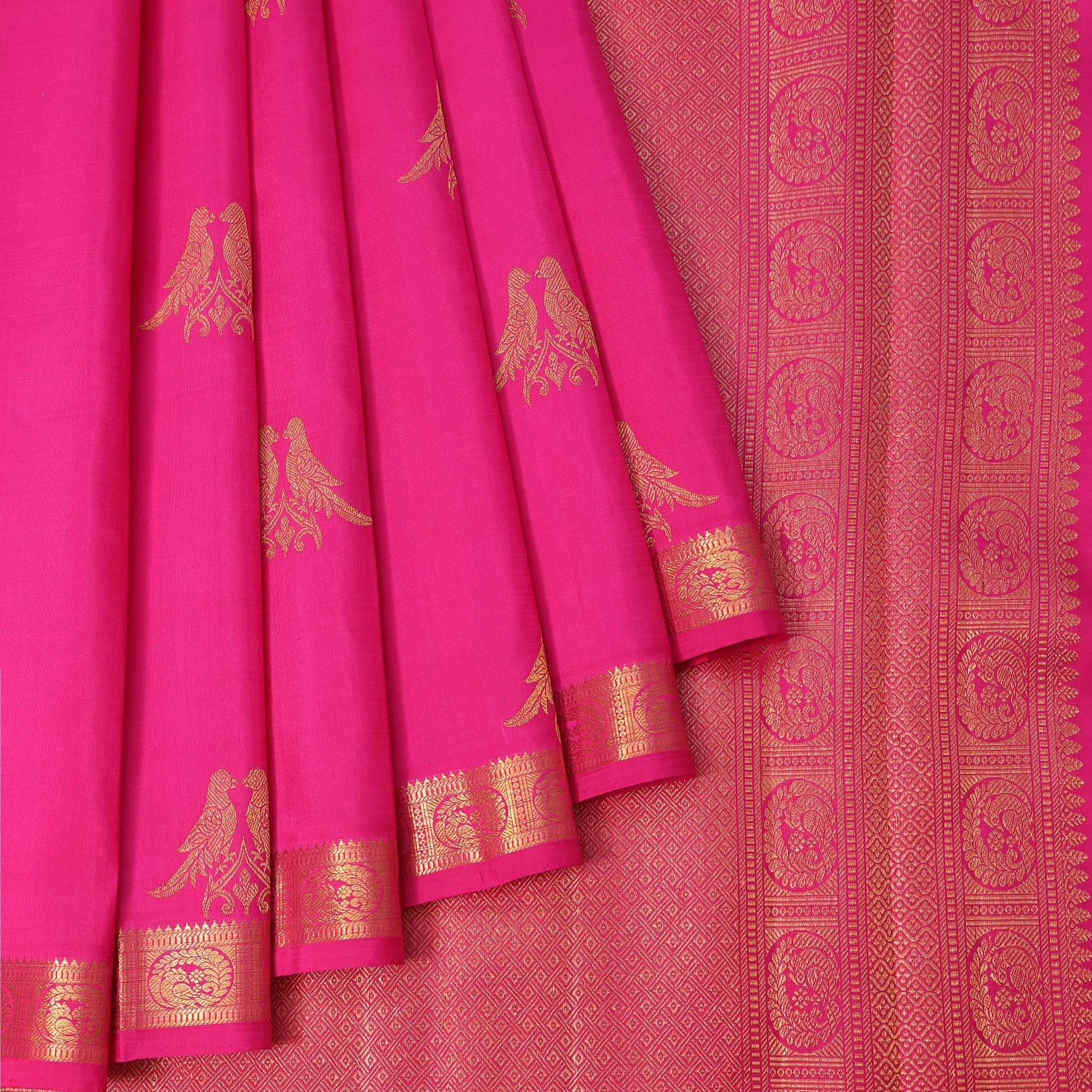 Pink Kanchipuram Silk Saree