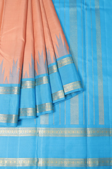 Peach Kanchipuram Silk Saree