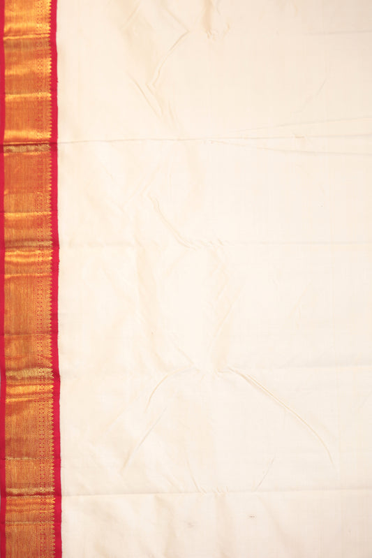 Cream Kanchipuram Silk Saree