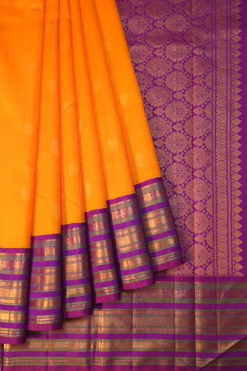 Orange Kanchipuram Silk Saree