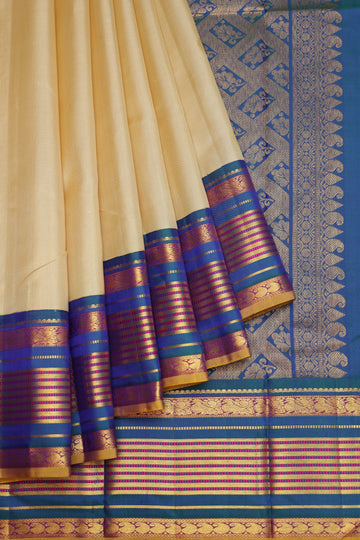 Sandal Kanchipuram Silk Saree