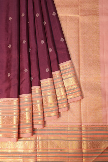 Maroon Kanchipuram Silk Saree