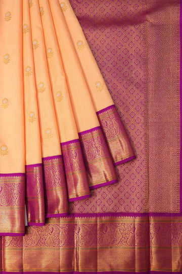 Peach Kanchipuram Silk Saree