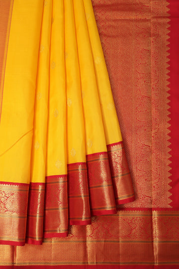 Yellow Kanchipuram Silk Saree