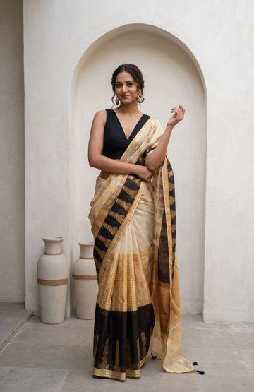 Multicolour Organza Silk Saree with Diamond Checks Design
