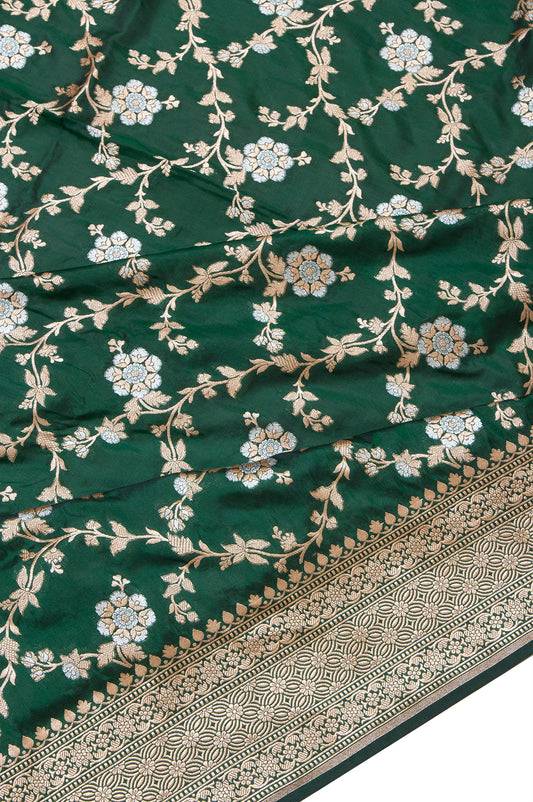 Green Banaras Katan Silk Saree