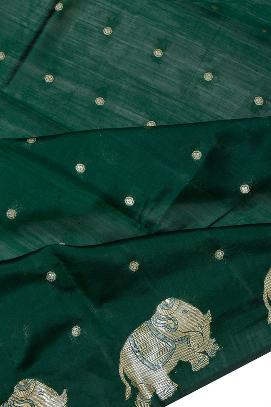 Green Banaras Chiniya Silk Saree
