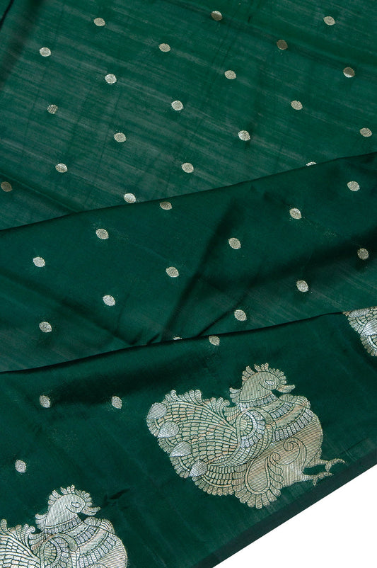 Green Banaras Chiniya Silk Saree