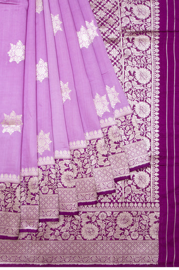 Lavender Chiniya Silk Saree