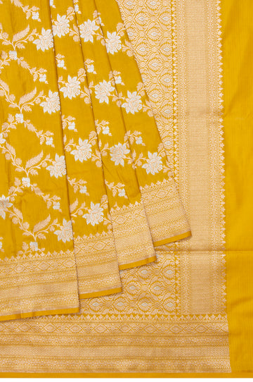 Mustard Banaras Katan Silk Saree