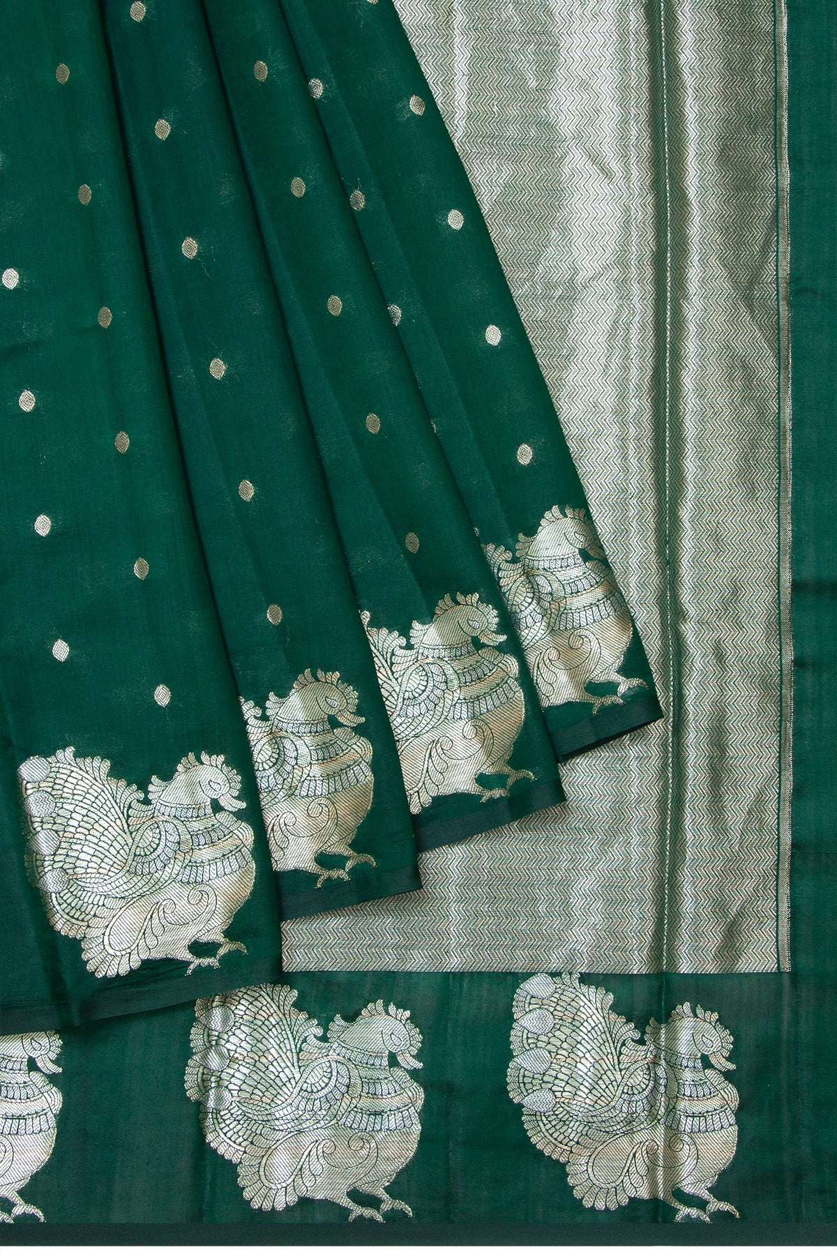 Green Banaras Chiniya Silk Saree