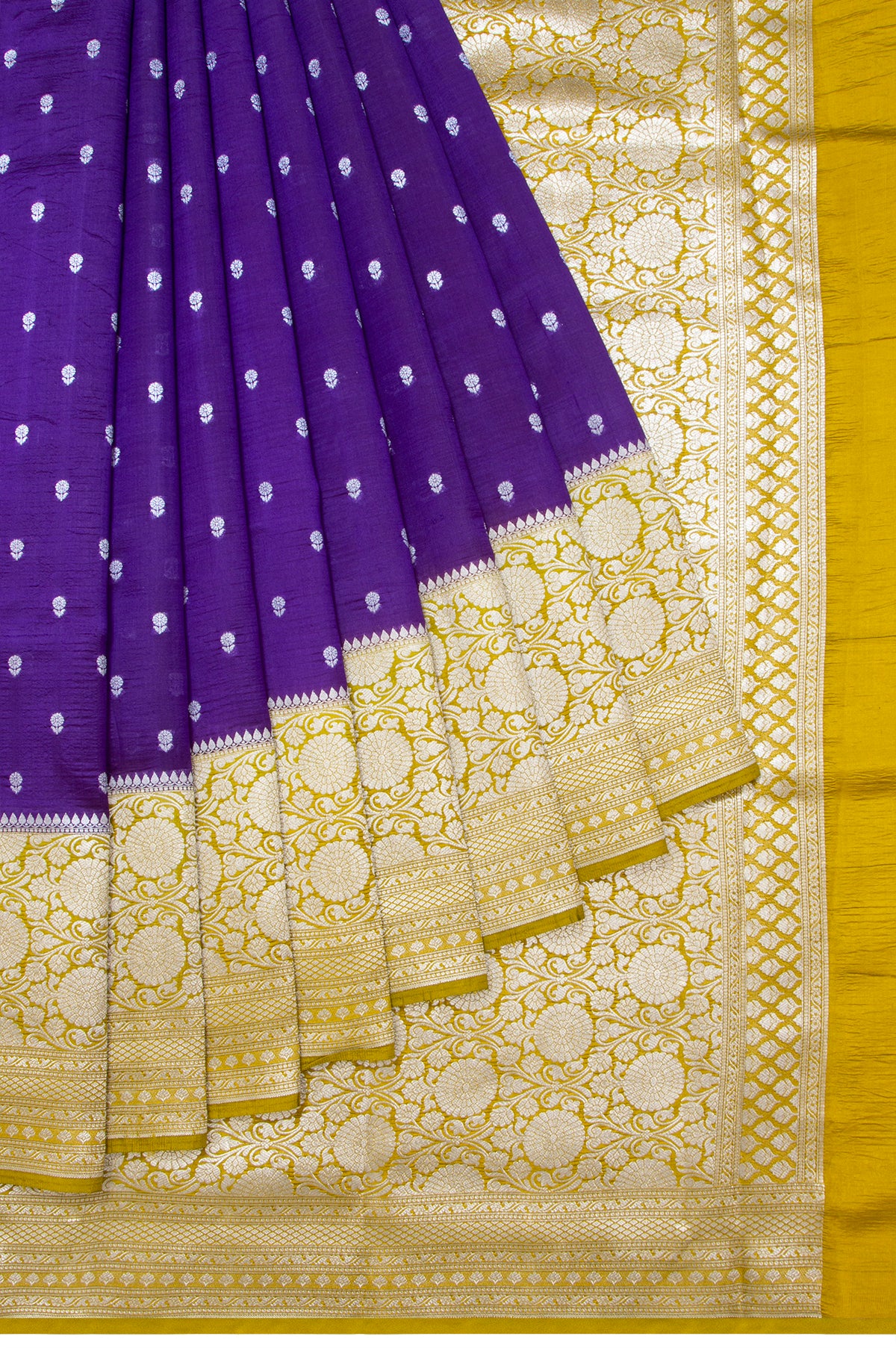 Violet Banaras Chiniya Silk Saree