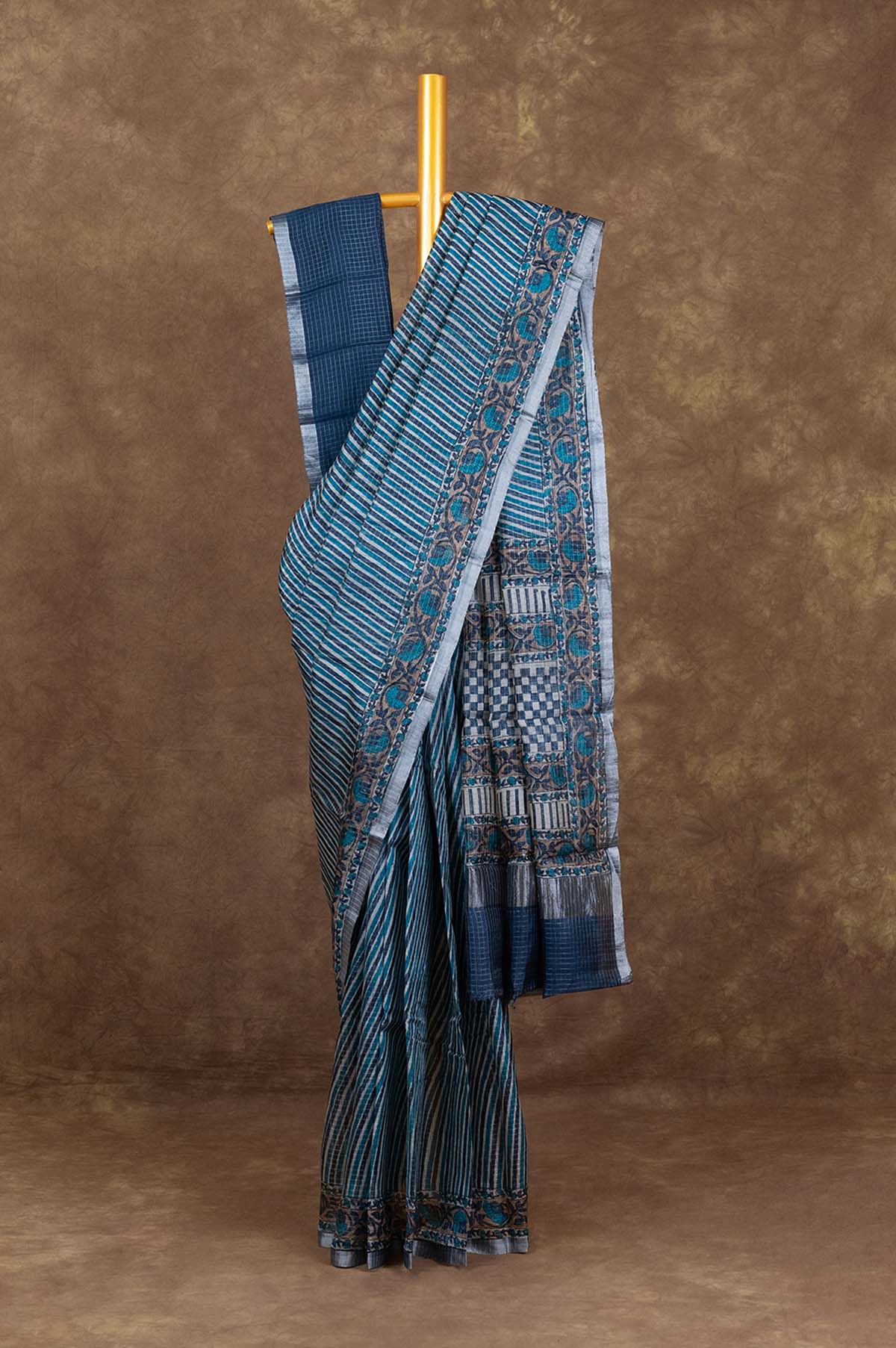 Multi Colour Chiniya Silk Saree