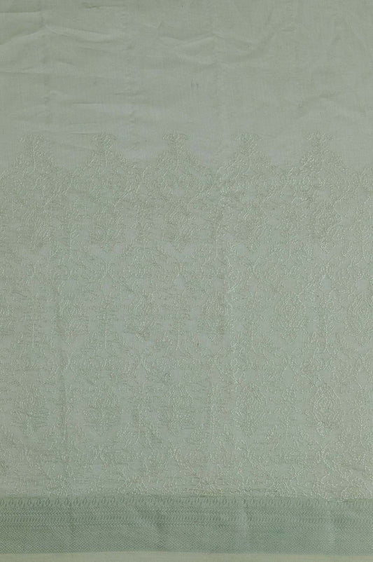 Pista Green Chanderi Silk Cotton Saree