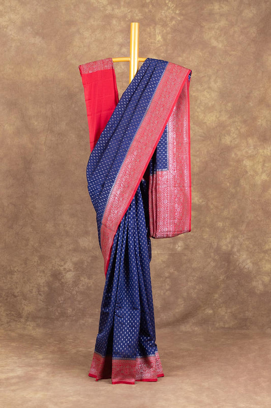 Navy Blue Banaras Katan Saree