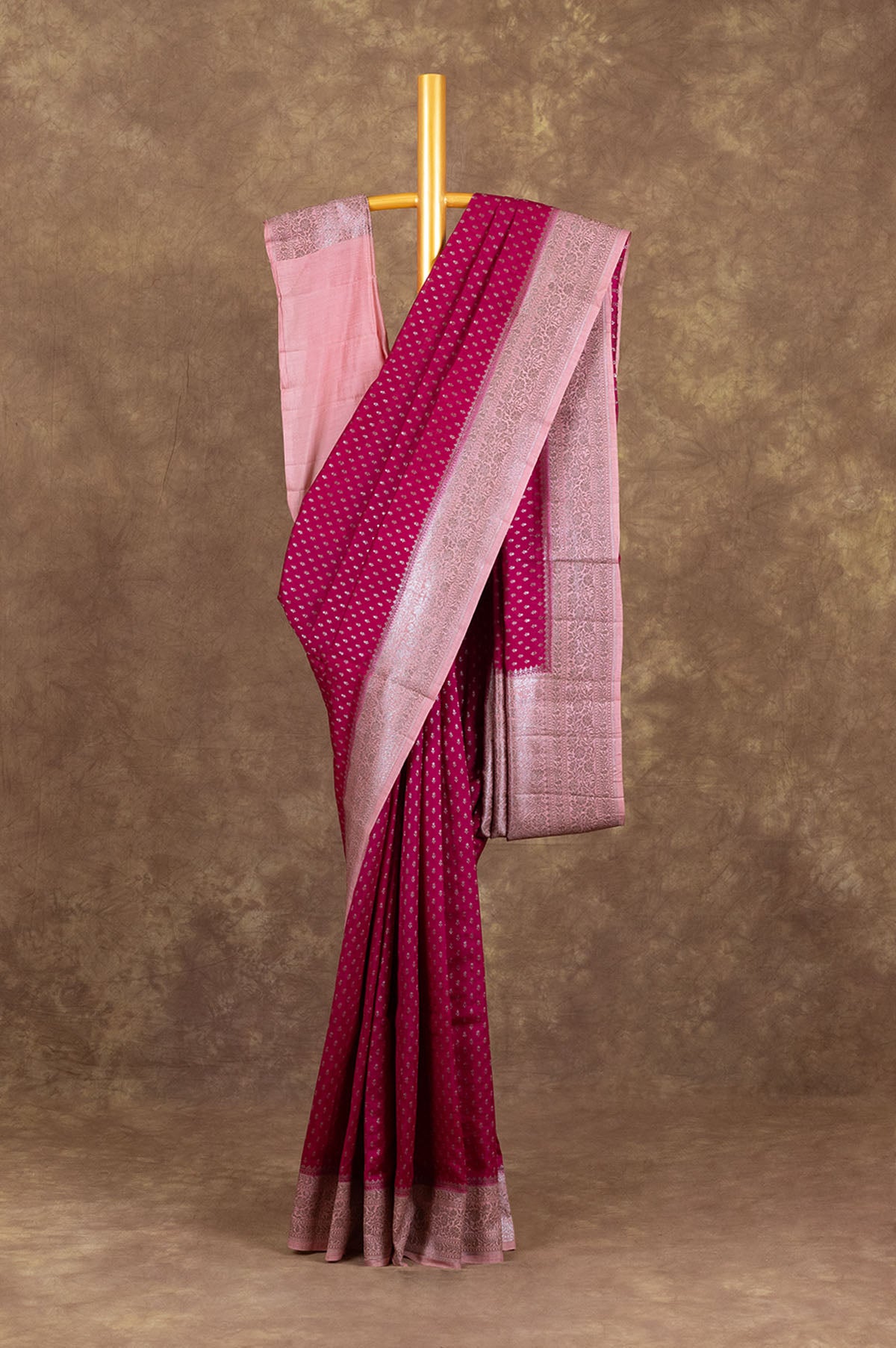 Magenta Banaras Katan Saree