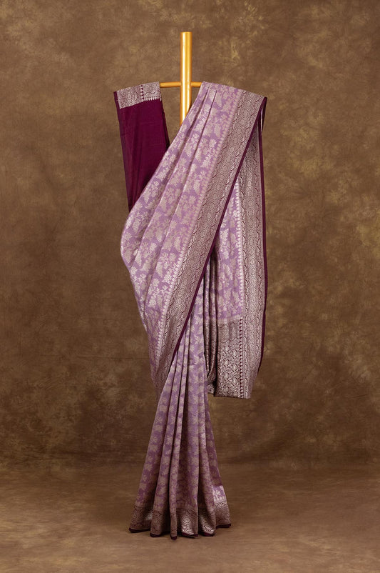 Pink Banaras Katan Saree