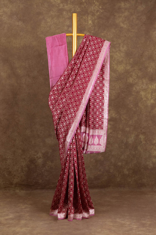 Maroon Banaras Katan Saree