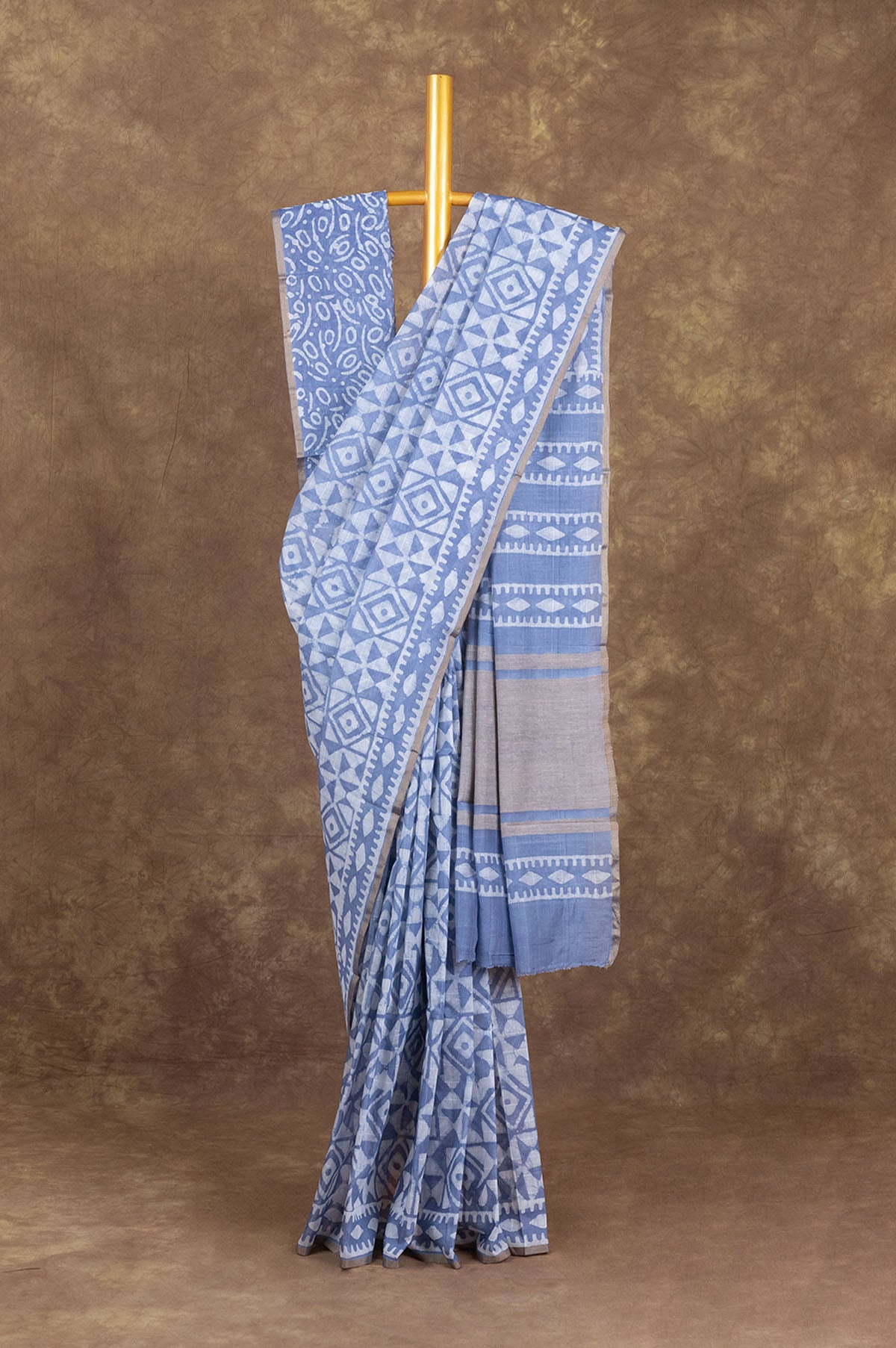 Blue Chanderi Silk Cotton Saree