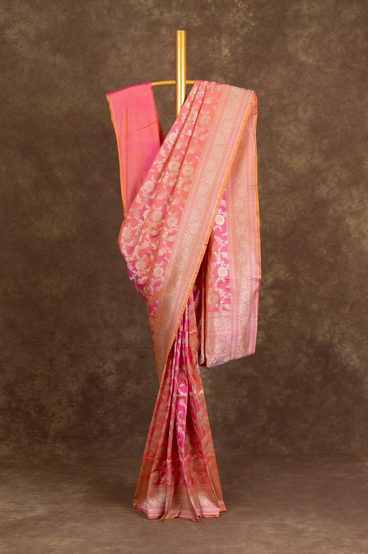 Onion pink Banaras Katan Saree
