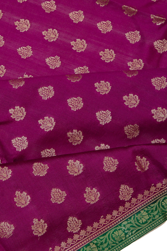 Purple Chiniya Silk Saree