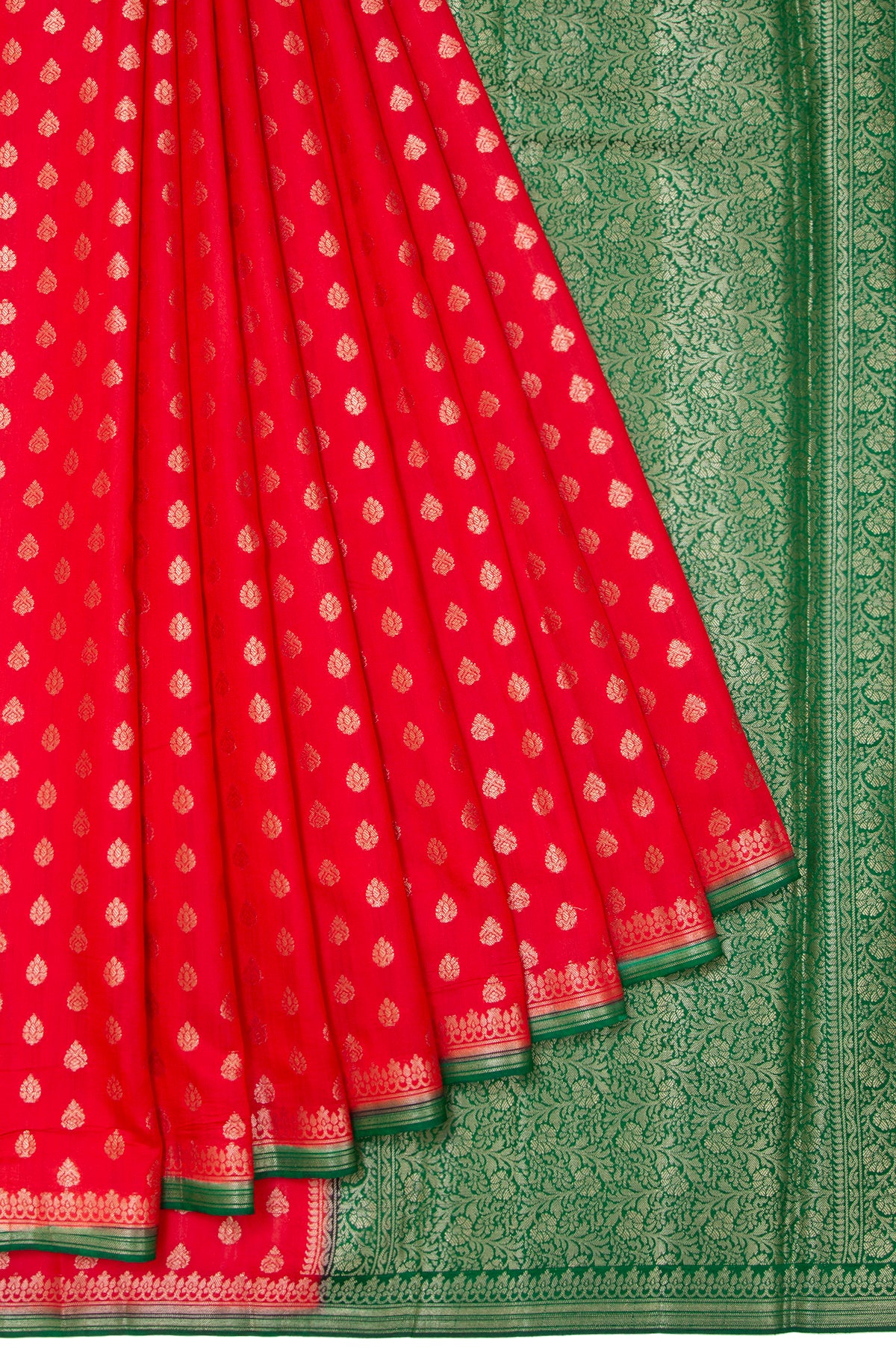 Red Chiniya Silk Saree