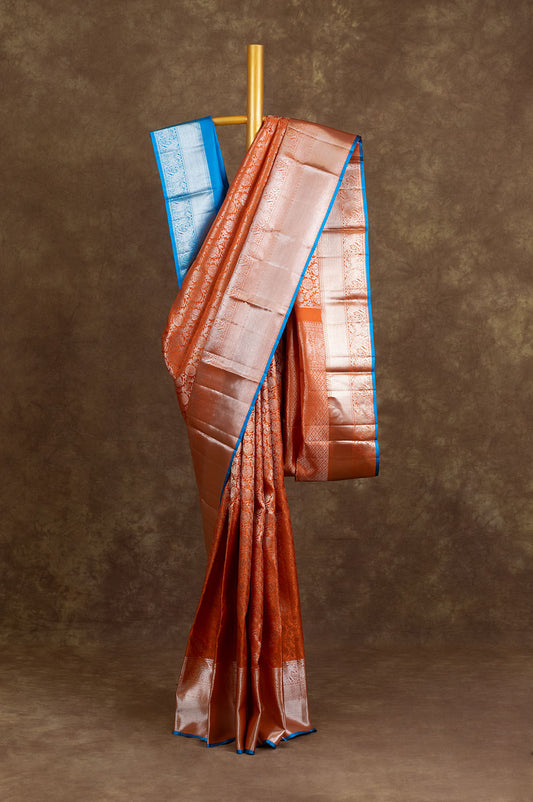 Orange Kanchipuram Silk Saree