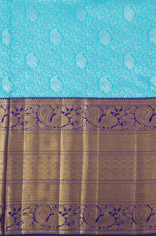 Sea Blue	Kanchipuram Silk Saree