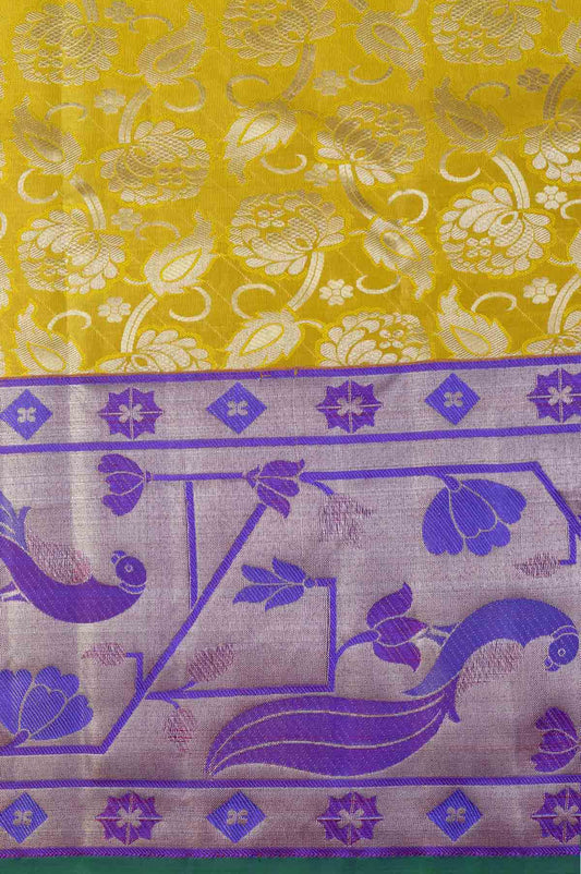 Yellow Kanchipuram Tissue Silk Saree