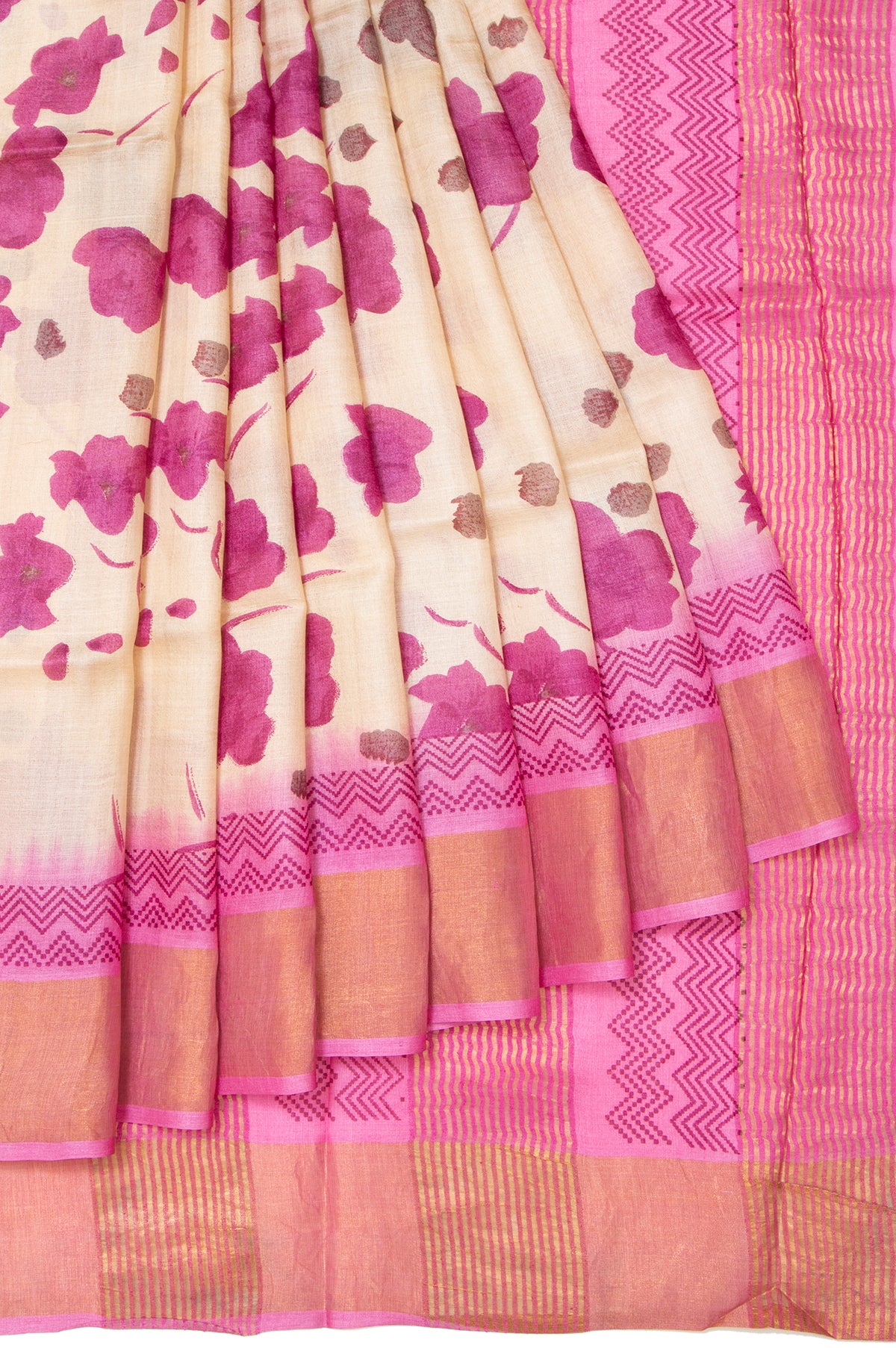 Sandal Tussar Silk Saree