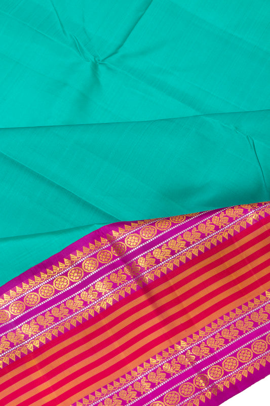 Sea Green Kanchipuram Silk Saree