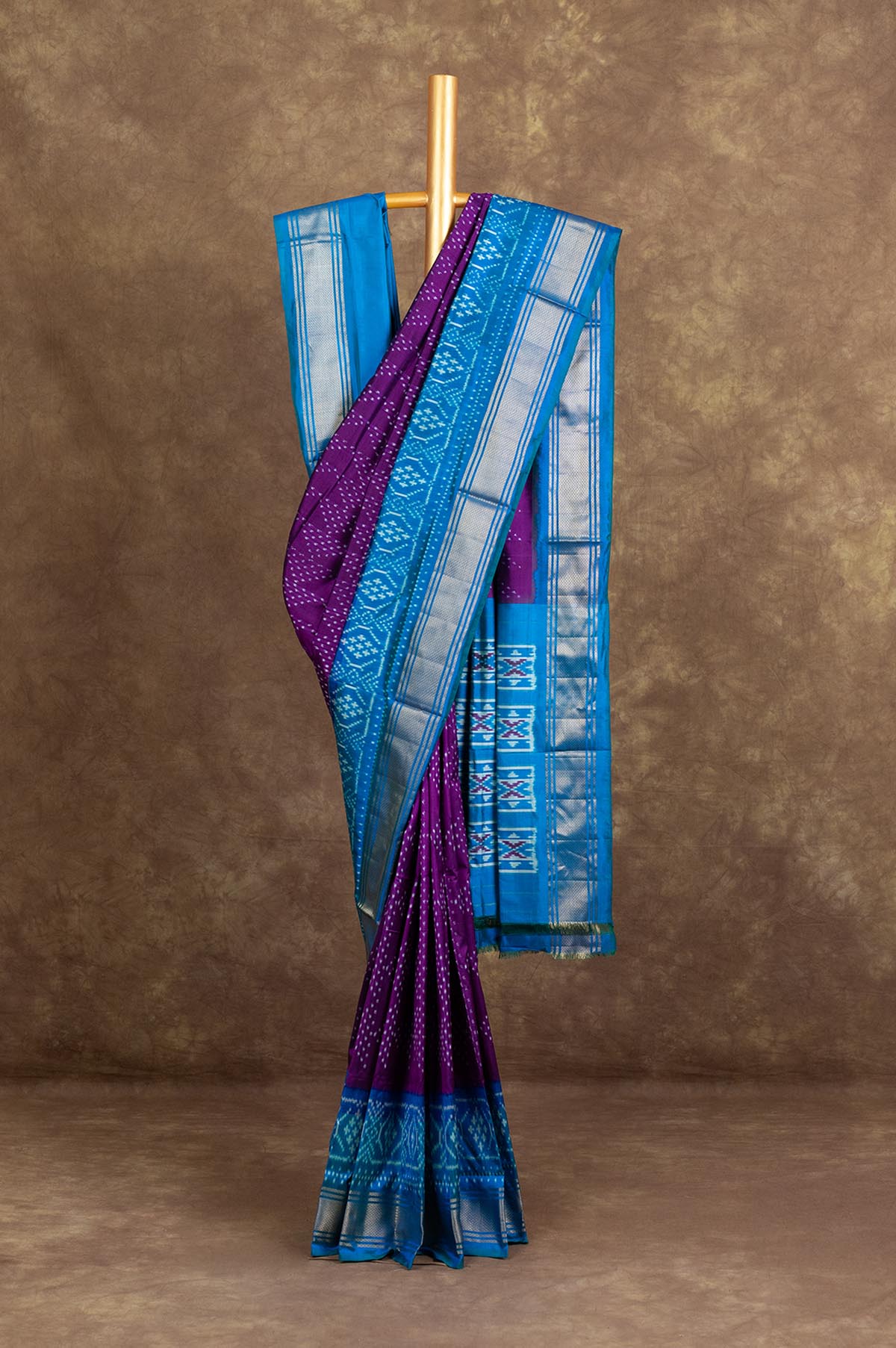 Purple Ikat Silk Saree
