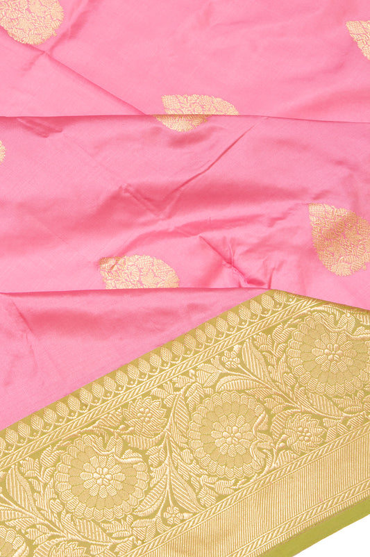 Pink Banaras katan silk sarees
