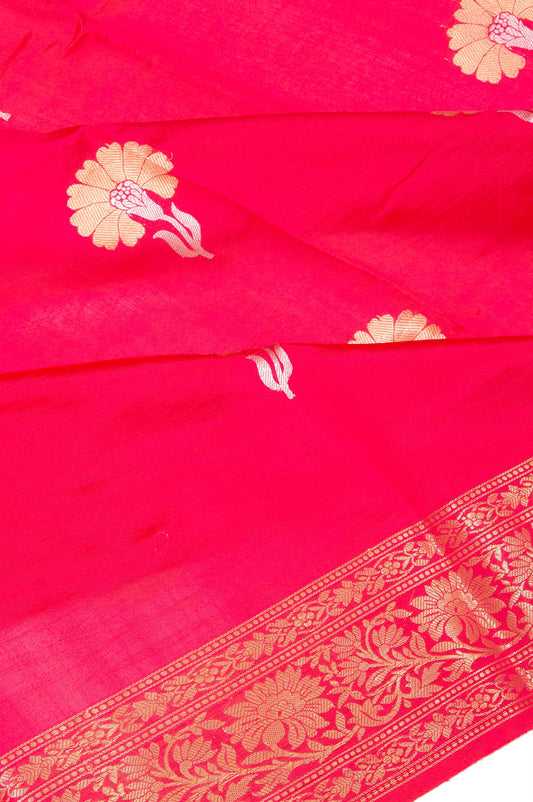 Pink Banaras Katan Saree