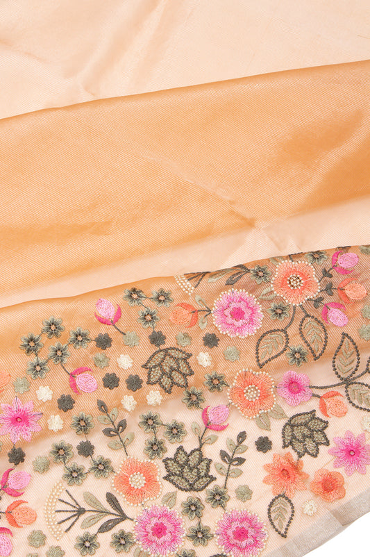 Orange Banaras Tissue Silk Saree
