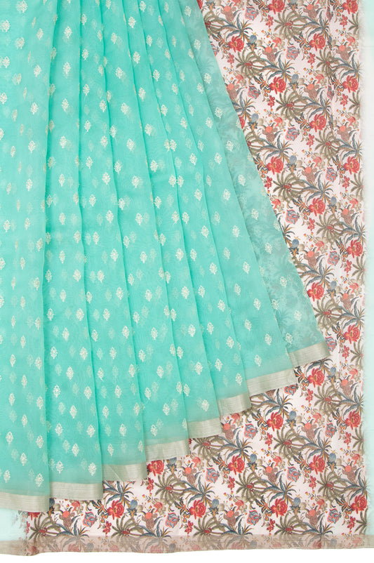 Sea Green Organza Saree