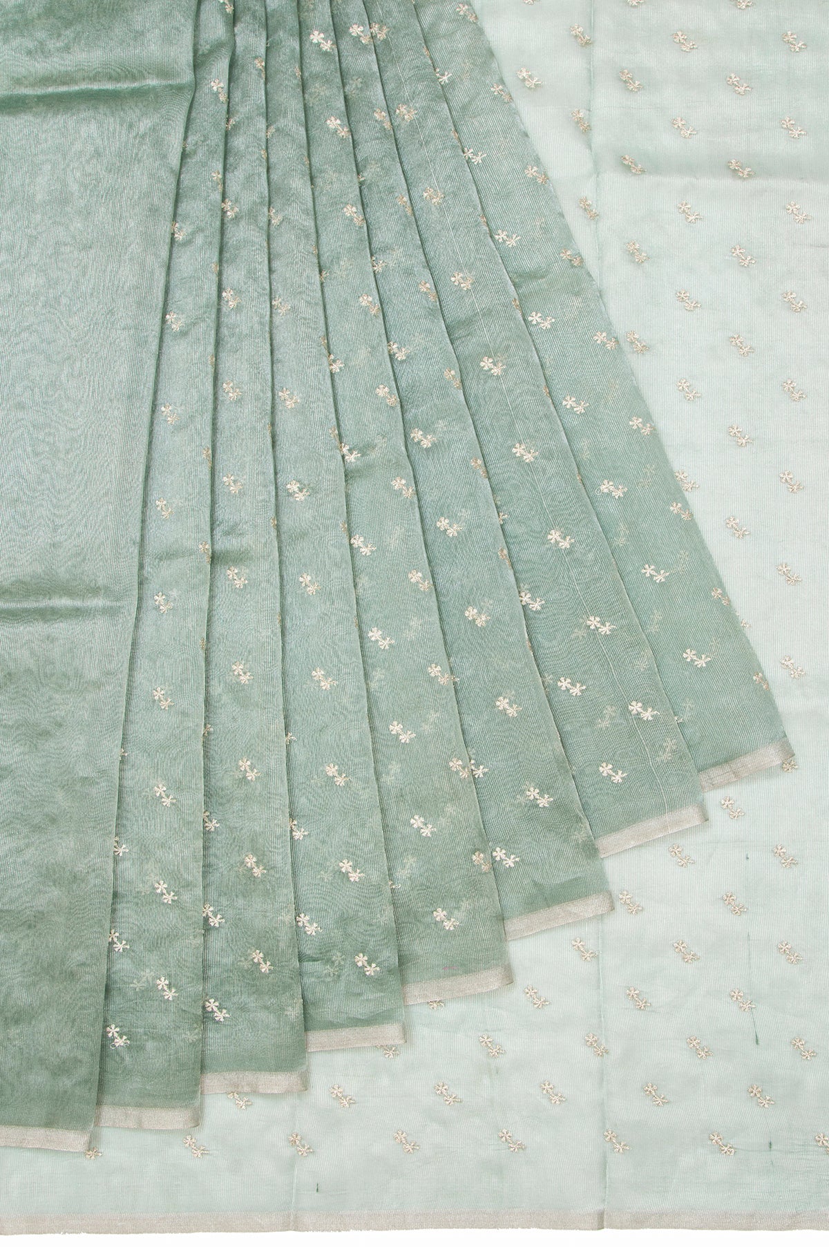 Sea Green Banaras Tissue Silk Saree