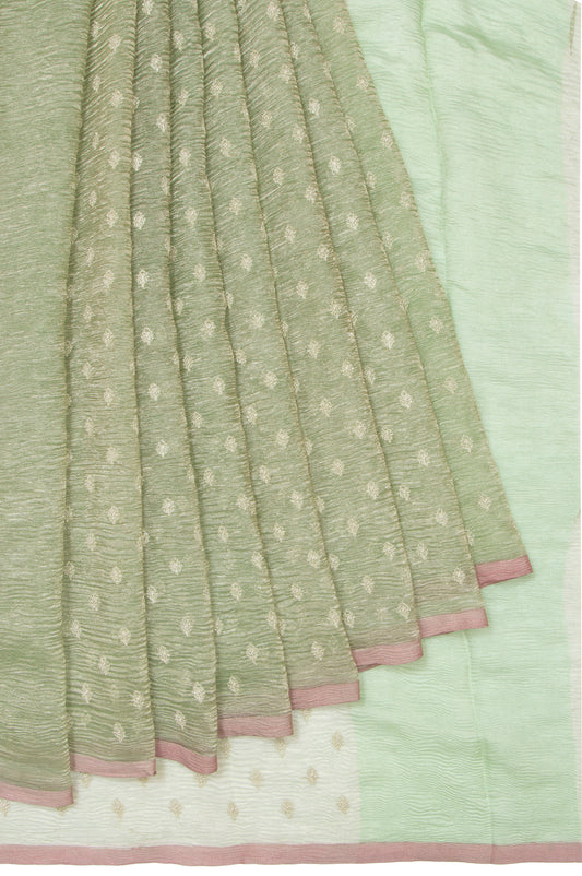 Pista Green Banaras Tissue Silk Saree