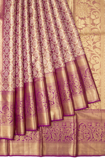 Purple Kanchipuram Tissue Silk Saree