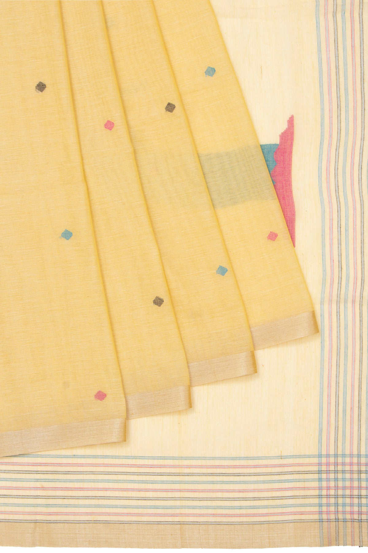 Sandal Bengal Cotton Jamadani Saree