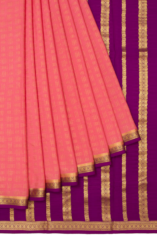 Peach Mysore Silk Saree