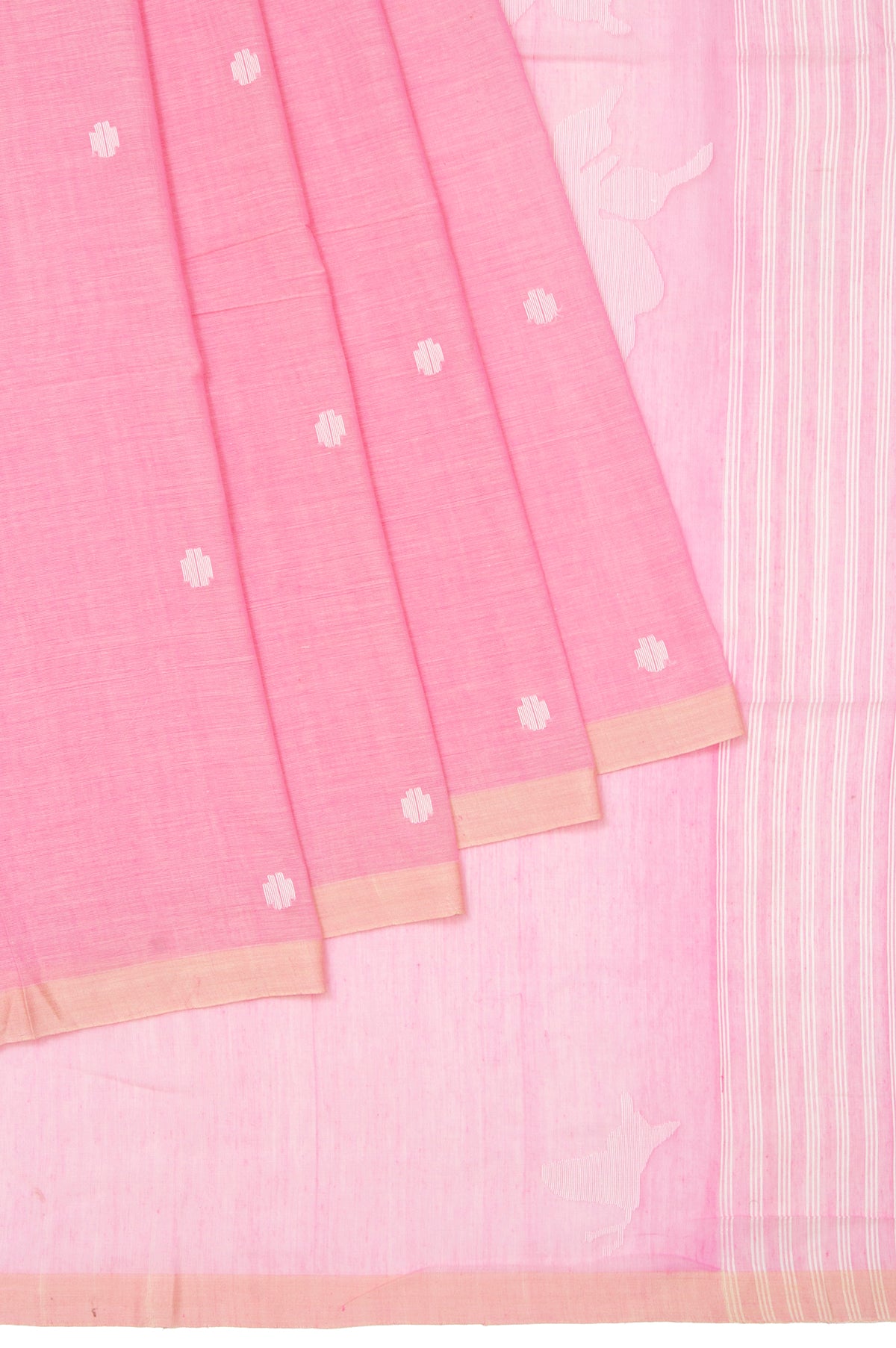 Pink Bengal Cotton Jamadani Saree