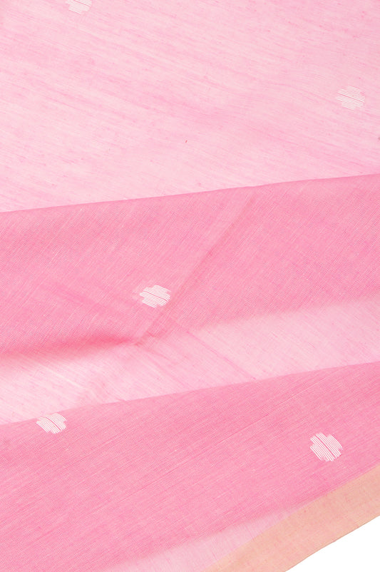 Pink Bengal Cotton Jamadani Saree