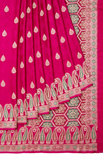 Pink Banaras Mashru Silk Saree