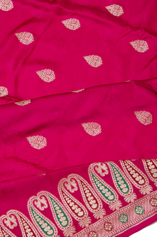 Pink Banaras Mashru Silk Saree