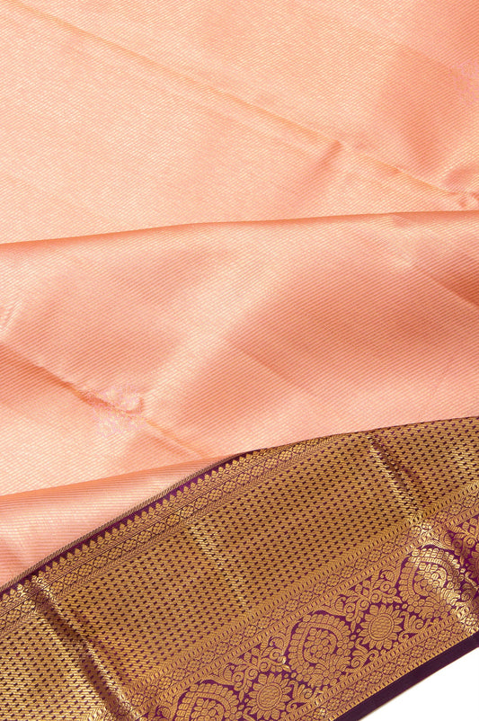 Peach Kanchipuram Silk Saree