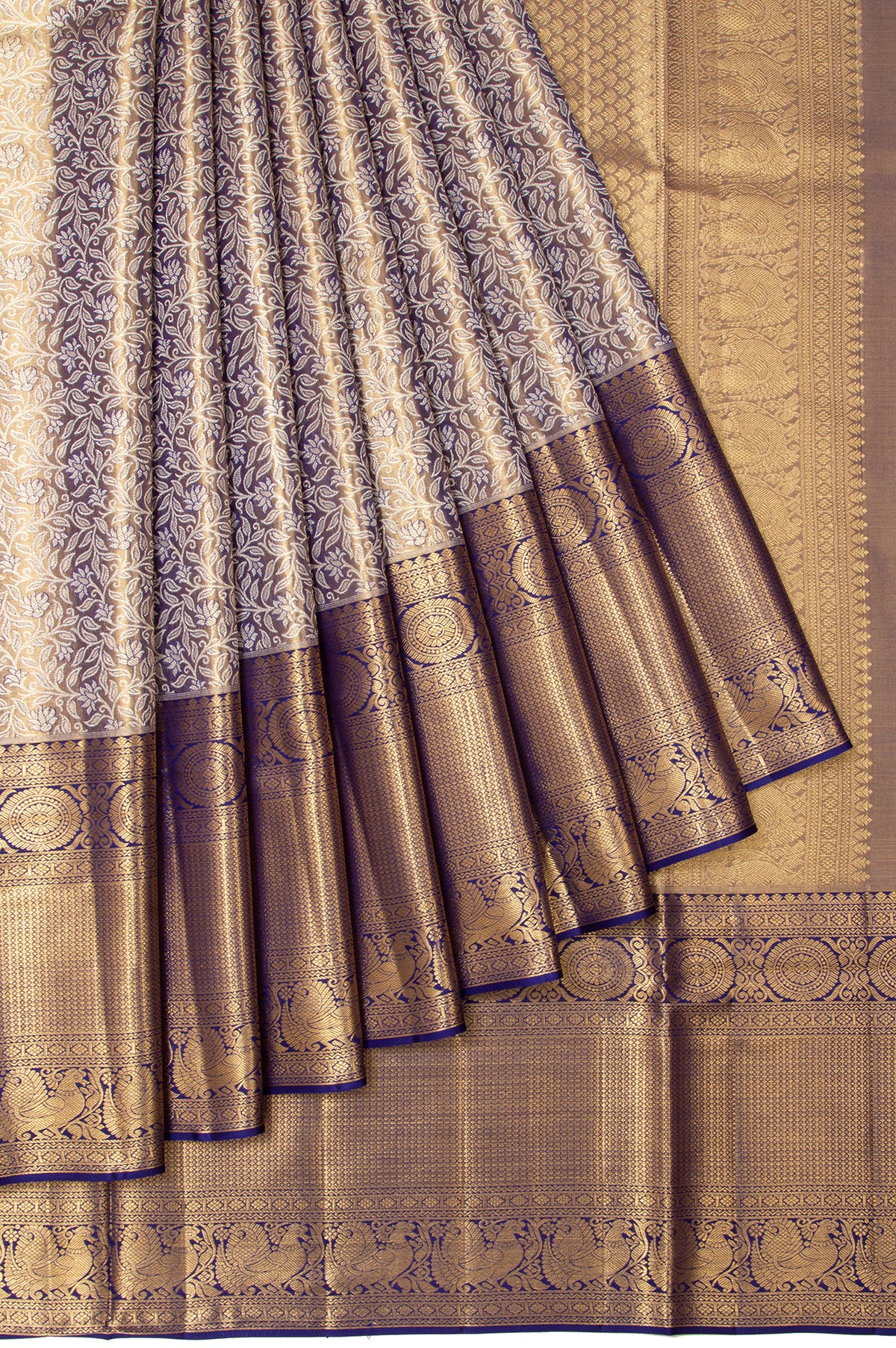 Violet Kanchipuram Tissue Silk Saree