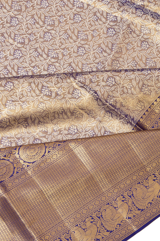 Violet Kanchipuram Tissue Silk Saree