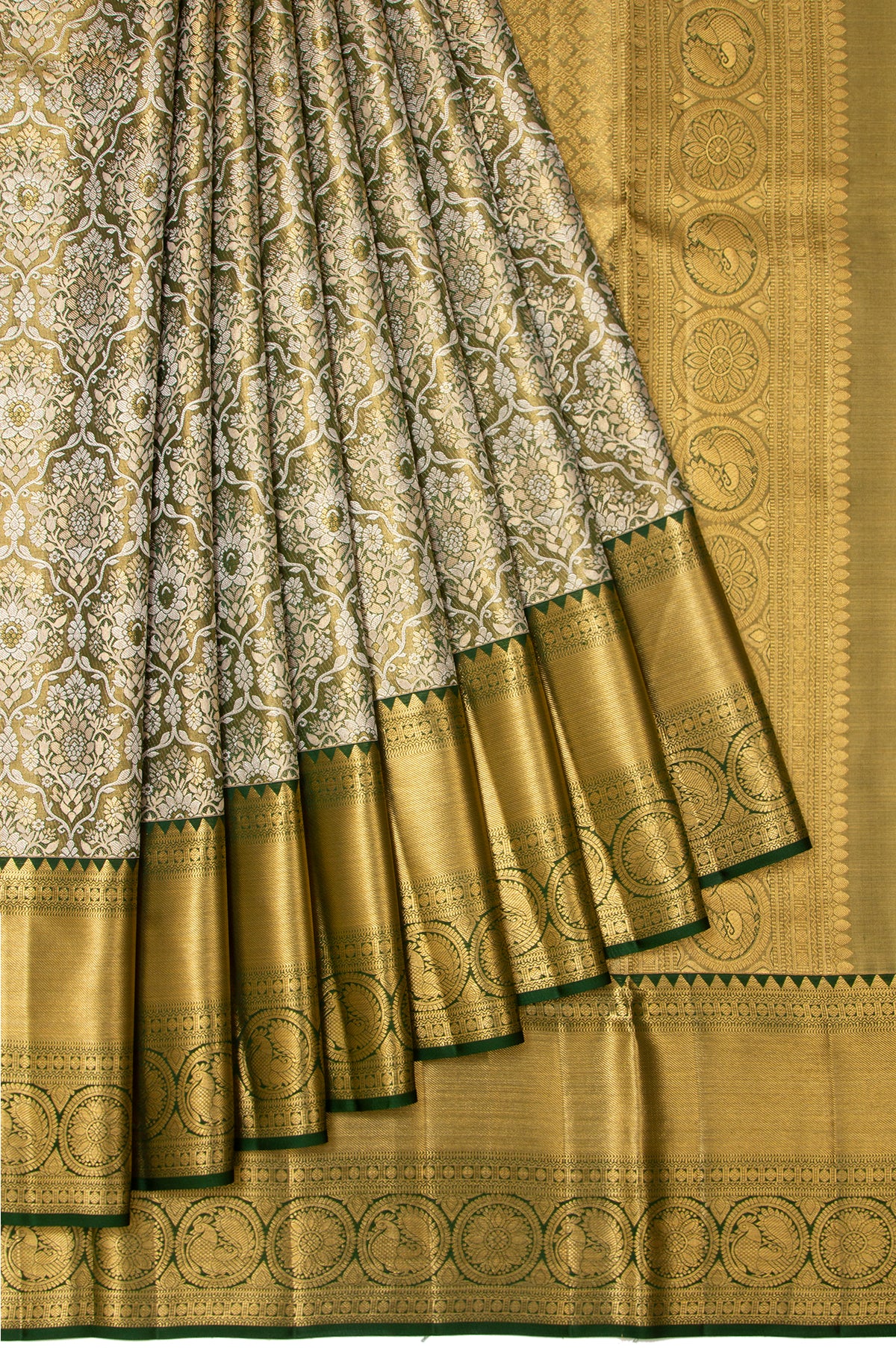 Green Kanchipuram Tissue Silk Saree